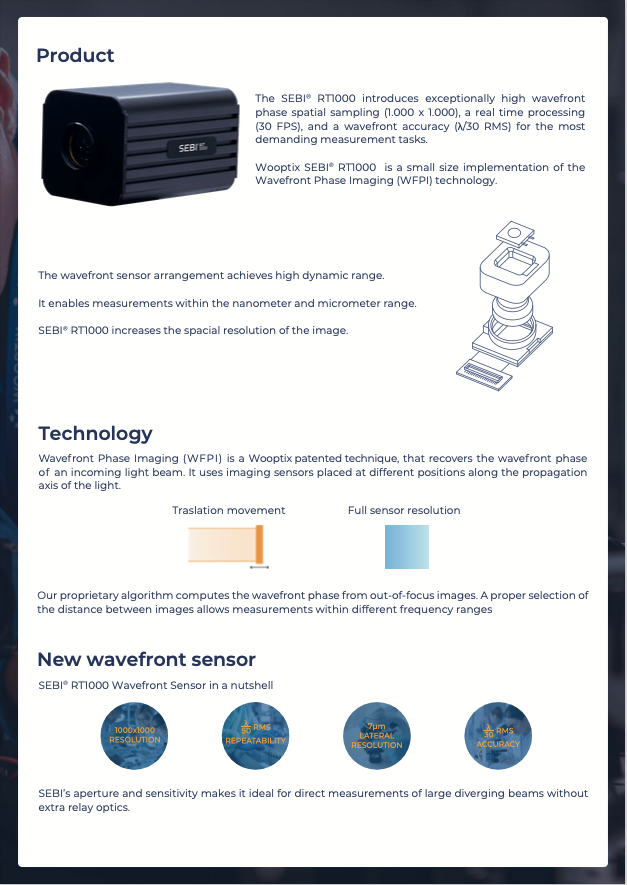 SEBI RT1000 Brochure Page 1